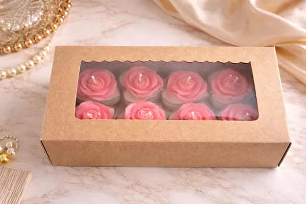 Set_of_8_Rose_Flower_Scented_Tealight_Candles_in_Heart-Shaped_Cups_|_Decorative_Romantic_Candles_for_Home_Décor,_Gifting,_Diwali,_Valentine,_Wedding_&_Spa_|_Pink_Floral_Aroma_Candles
