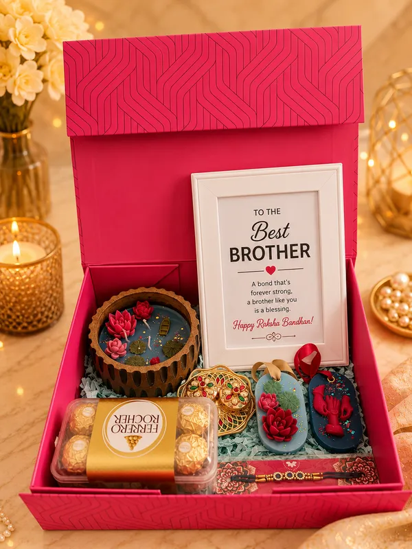 Raksha_Bandhan_Premium_Gift_Hamper_for_Brother_|_Ferrero_Rocher_Chocolates,_Decorative_Lotus_Candle,_Designer_Rakhi,_Photo_Frame_&_Festive_Decor_Gift_Box_|_Rakhi_Gift_for_Brother