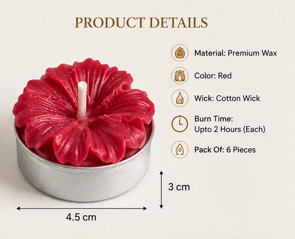 Hibiscus_&_Jaswand_Flower_Tealight_Candles_–_Pack_of_6