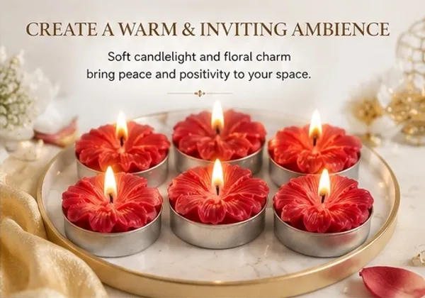 Hibiscus_&_Jaswand_Flower_Tealight_Candles_–_Pack_of_6