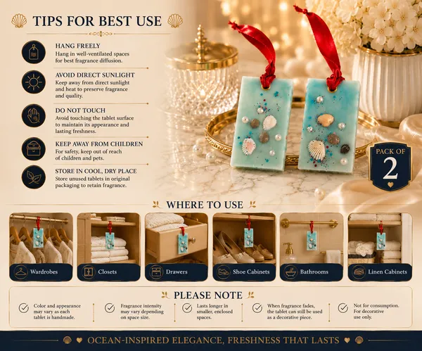 Pack_of_2_Ocean_Breeze_Scented_Wax_Tablets_|_Handmade_Hanging_Wardrobe_Freshener_with_Seashell_&_Pearl_Decor_|_Decorative_Wax_Sachets_for_Closets,_Drawers,_Shoe_Cabinets_&_Bathrooms_|_9_cm_x_5_cm