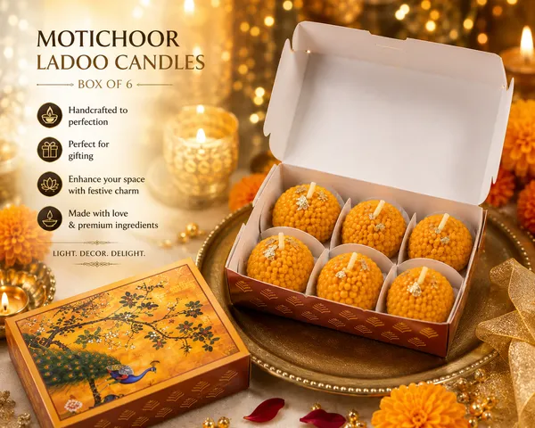 Motichoor_Ladoo_Candle_Gift_Set_of_6_|_Handmade_Decorative_Wax_Candles_|_Festive_Diwali_Decor_|_Luxury_Gift_Box_|_Home_Decoration_&_Return_Gifts