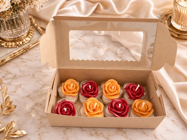 Set_of_8_Multicolor_Rose_Scented_Tealight_Candles_in_Heart-Shaped_Cups_|_Decorative_Floral_Candles_for_Home_Décor,_Romantic_Setup,_Diwali,_Wedding_&_Gift_Hampers_|_Red_&_Yellow_Luxury_Candles