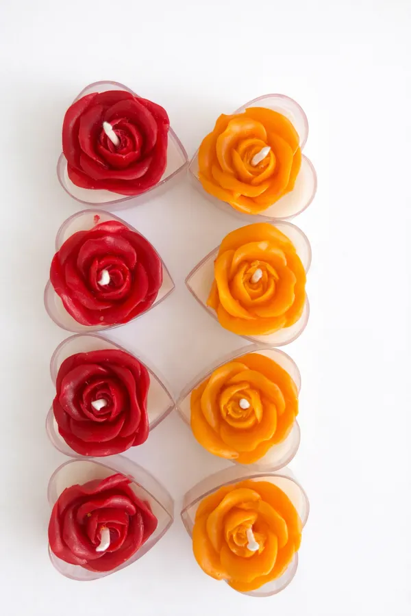 Set_of_8_Multicolor_Rose_Scented_Tealight_Candles_in_Heart-Shaped_Cups_|_Decorative_Floral_Candles_for_Home_Décor,_Romantic_Setup,_Diwali,_Wedding_&_Gift_Hampers_|_Red_&_Yellow_Luxury_Candles