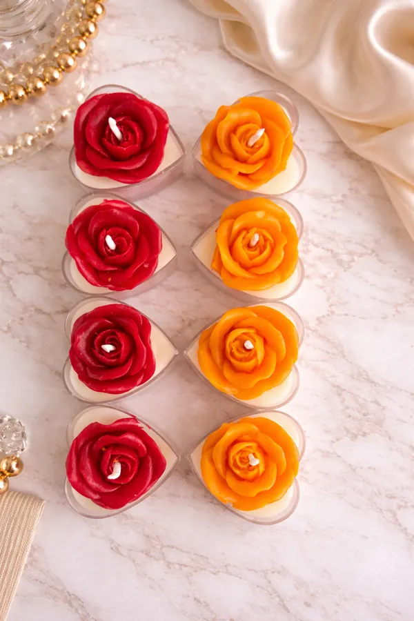 Set_of_8_Multicolor_Rose_Scented_Tealight_Candles_in_Heart-Shaped_Cups_|_Decorative_Floral_Candles_for_Home_Décor,_Romantic_Setup,_Diwali,_Wedding_&_Gift_Hampers_|_Red_&_Yellow_Luxury_Candles