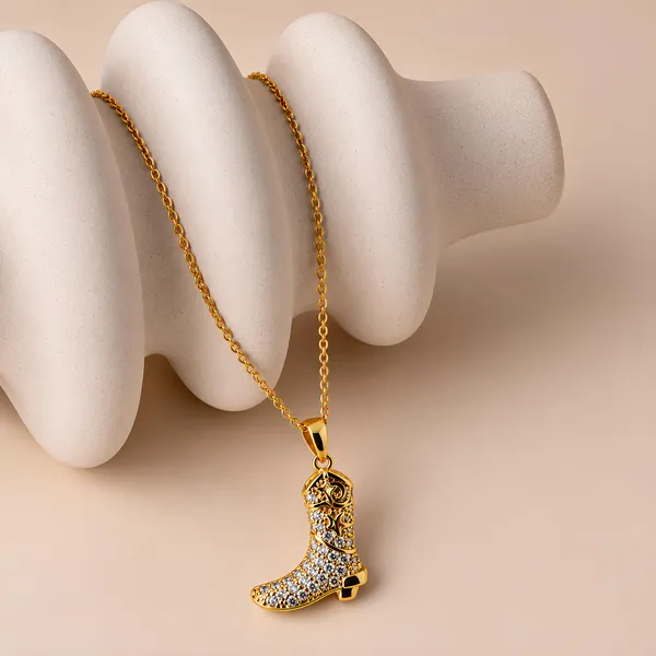 Sparkling_Cowboy_Boot_Charm_Pendant_Necklace_GIMIGEMS_18K_Gold-Plated,_Anti-Tarnish_316L_Stainless_Steel_PVD_Waterproof_Hypoallergenic_Jewellery_for_Women_&_Girls