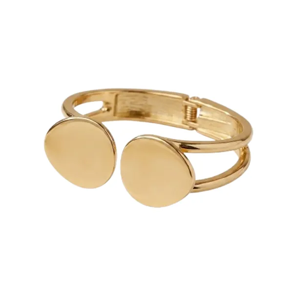 Gold-Toned_Double_Oval_Disc_Adjustable_Cuff_Bracelet