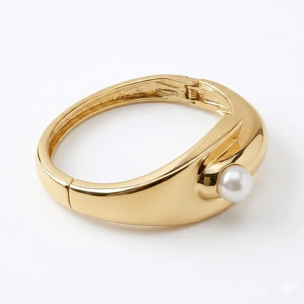 Elegant_Gold-Toned_Pearl_Cuff_Bracelet_With_Geometric_Design