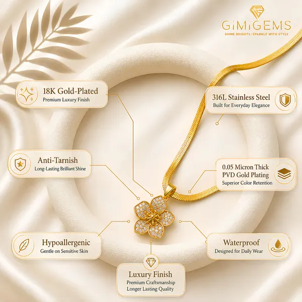 Floral_Blossom_Pendant_Necklace_GIMIGEMS_18K_Gold-Plated,_Anti-Tarnish_316L_Stainless_Steel_Flower_Pendant_Necklace_for_Women_|_Waterproof_|_Hypoallergenic_|_0.05_Micron_Thick_PVD_Gold_Plating_|_Luxury_Daily_Wear_Jewelry_Gift