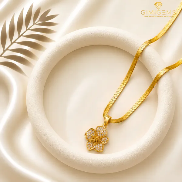 Floral_Blossom_Pendant_Necklace_GIMIGEMS_18K_Gold-Plated,_Anti-Tarnish_316L_Stainless_Steel_Flower_Pendant_Necklace_for_Women_|_Waterproof_|_Hypoallergenic_|_0.05_Micron_Thick_PVD_Gold_Plating_|_Luxury_Daily_Wear_Jewelry_Gift
