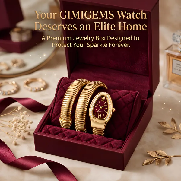 Elegant_Gold-Plated_Coil_Bracelet_Watch_With_Wine_Dial_And_Crystal_Embellishments