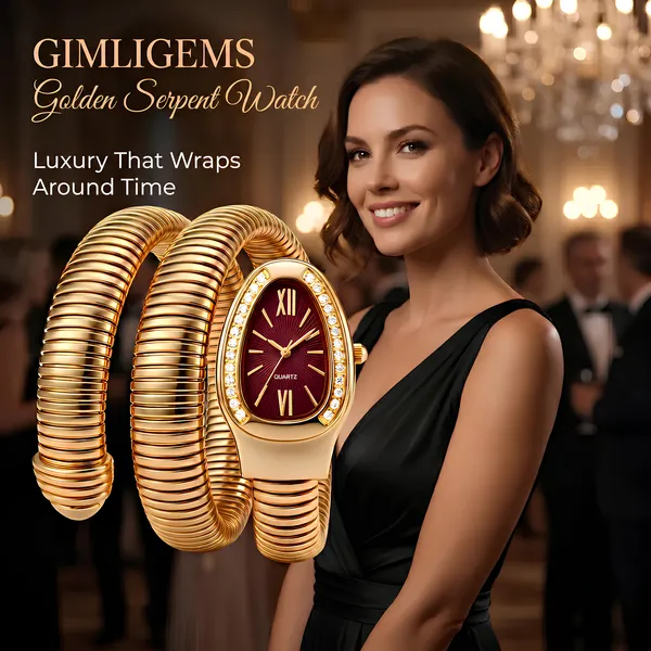 Elegant_Gold-Plated_Coil_Bracelet_Watch_With_Wine_Dial_And_Crystal_Embellishments