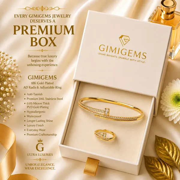 Luxury_Nail_Bracelet_&_Adjustable_Ring_Combo_–_GIMIGEMS_18K_Gold-Plated,_Anti-Tarnish_American_Diamond_Bracelet_Kada_&_Finger_Ring_Set_for_Women_|_316L_Stainless_Steel_|_Waterproof_|_Hypoallergenic