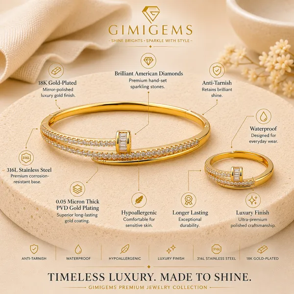 Luxury_Nail_Bracelet_&_Adjustable_Ring_Combo_–_GIMIGEMS_18K_Gold-Plated,_Anti-Tarnish_American_Diamond_Bracelet_Kada_&_Finger_Ring_Set_for_Women_|_316L_Stainless_Steel_|_Waterproof_|_Hypoallergenic