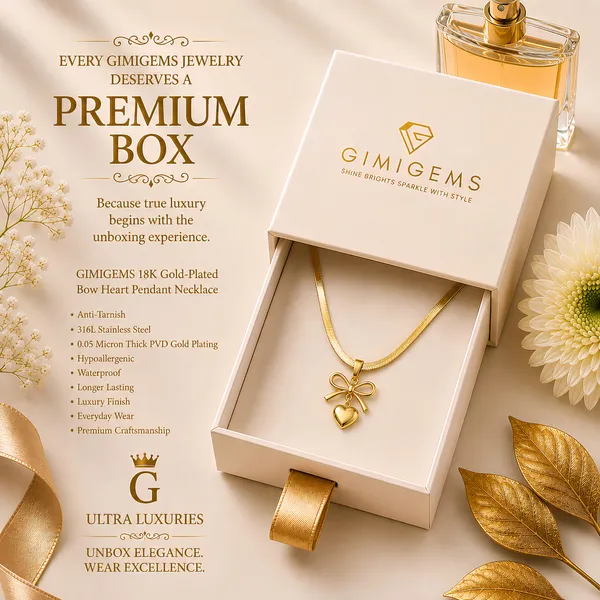 Bow_Heart_Drop_Pendant_Necklace_|_GIMIGEMS_18K_Gold-Plated_Anti-Tarnish_|_316L_Stainless_Steel_Snake_Chain_|_Waterproof_Hypoallergenic_Luxury_Jewellery_for_Women_&_Girls
