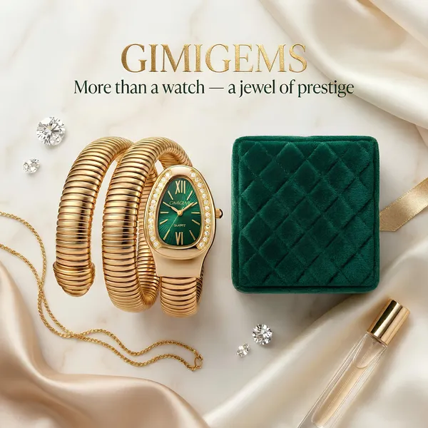 Elegant_Gold-Tone_Snake_Wrap_Watch_With_Green_Dial_And_Crystal_Embellishments