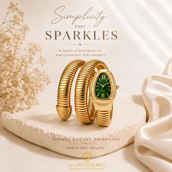 Elegant_Gold-Tone_Snake_Wrap_Watch_With_Green_Dial_And_Crystal_Embellishments