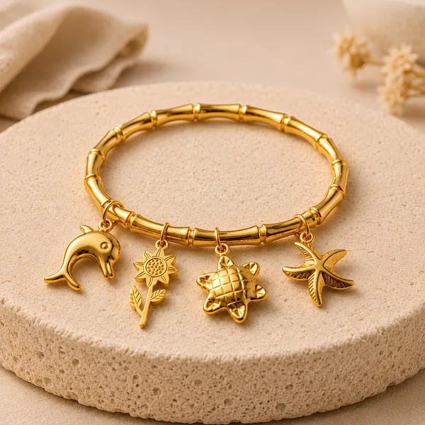 Ocean_Charm_Bracelet_for_Women_|_Dolphin,_Turtle,_Starfish_&_Sunflower_Charms_|_18K_Gold_Plated_|_Anti_Tarnish_Jewelry