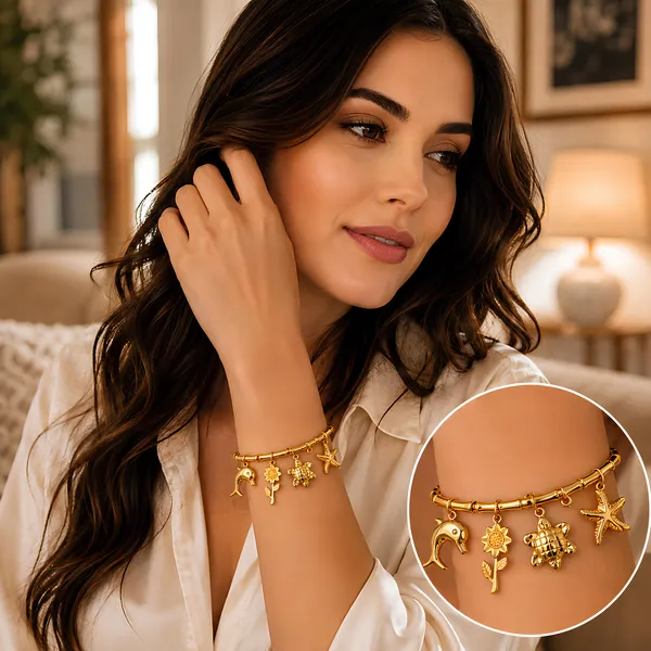 Ocean_Charm_Bracelet_for_Women_|_Dolphin,_Turtle,_Starfish_&_Sunflower_Charms_|_18K_Gold_Plated_|_Anti_Tarnish_Jewelry