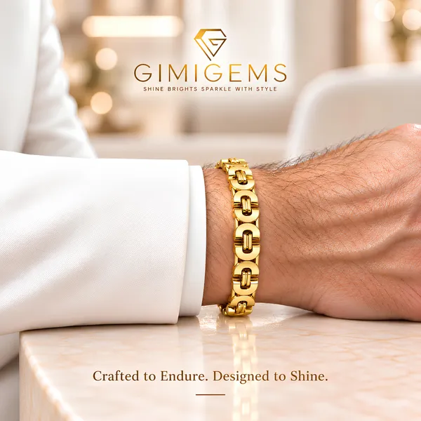 Regal_Interlock_Link_Men’s_Bracelet_–_GIMIGEMS_18K_Gold-Plated,_Anti-Tarnish_316L_Stainless_Steel,_Waterproof_&_Hypoallergenic_PVD_Gold_Bracelet_for_Men