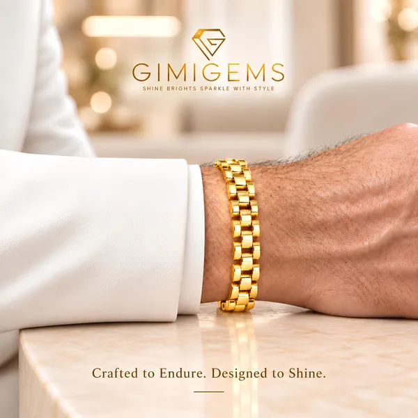Regal_Triple-Row_Watch_Link_Bracelet_–_GIMIGEMS_18K_Gold-Plated,_Anti-Tarnish_Men’s_Bracelet,_316L_Stainless_Steel,_Waterproof,_Hypoallergenic,_0.05_Micron_PVD_Luxury_Bracelet_for_Men