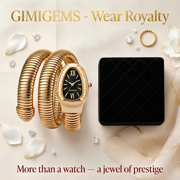 Serpentine_Royale_Snake_Coil_Watch_|_GIMIGEMS_18K_Gold-Plated,_Anti-Tarnish_Snake_Watch_for_Women,_Luxury_Gold_Bracelet_Watch,_Black_Dial,_Crystal_Bezel,_Quartz,_316L_Stainless_Steel,_Waterproof