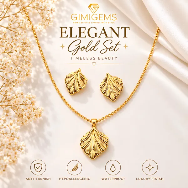 Textured_Ginkgo_Leaf_Pendant_and_Stud_Earrings_Set