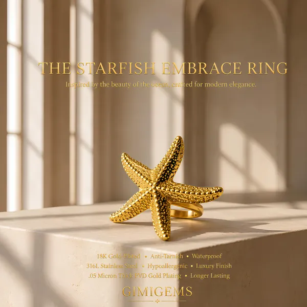 Starfish_Embrace_Adjustable_Statement_Ring_for_Women_|_GIMIGEMS_18K_Gold-Plated,_Anti-Tarnish_|_316L_Stainless_Steel_|_Hypoallergenic_|_Waterproof_|_PVD_Luxury_Finish_|_Boho_Ocean_Beach_Jewellery