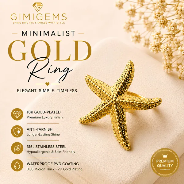 Starfish_Embrace_Adjustable_Statement_Ring_for_Women_|_GIMIGEMS_18K_Gold-Plated,_Anti-Tarnish_|_316L_Stainless_Steel_|_Hypoallergenic_|_Waterproof_|_PVD_Luxury_Finish_|_Boho_Ocean_Beach_Jewellery