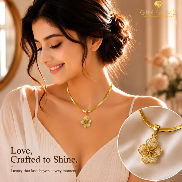 Floral_Blossom_Pendant_Necklace_GIMIGEMS_18K_Gold-Plated,_Anti-Tarnish_316L_Stainless_Steel_Flower_Pendant_Necklace_for_Women_|_Waterproof_|_Hypoallergenic_|_0.05_Micron_Thick_PVD_Gold_Plating_|_Luxury_Daily_Wear_Jewelry_Gift