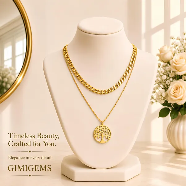 Gold-Toned_Layered_Chain_Necklace_With_Tree_Of_Life_Pendant