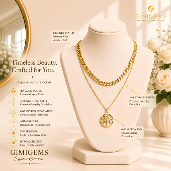 Gold-Toned_Layered_Chain_Necklace_With_Tree_Of_Life_Pendant