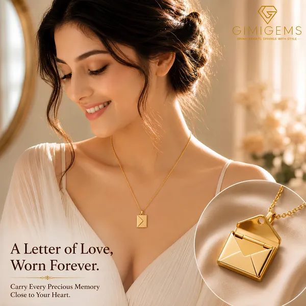 Golden_Rectangular_Envelope_Pendant_Necklace