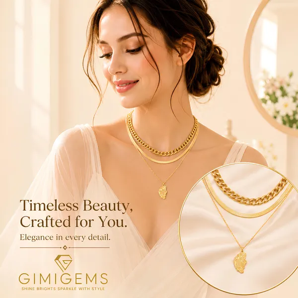 Layered_Chain_Necklace_Set_With_Pendant_-_Gold_Tone_(Set_Of_3)