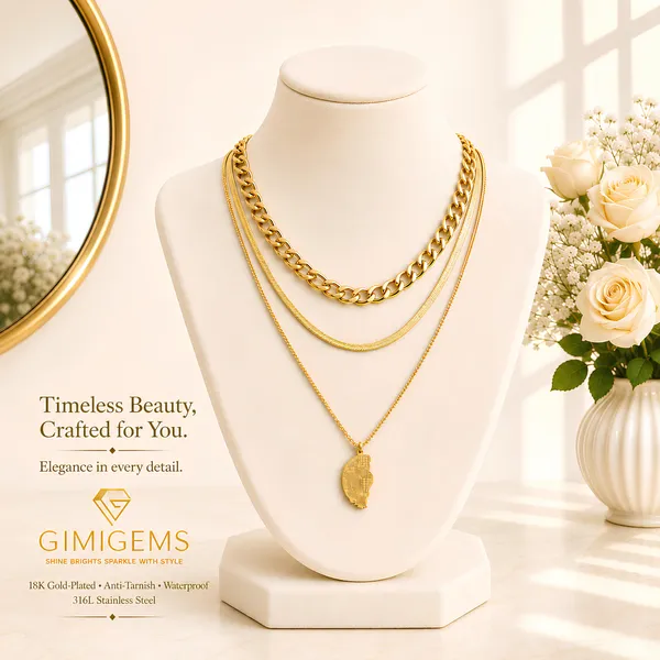Layered_Chain_Necklace_Set_With_Pendant_-_Gold_Tone_(Set_Of_3)