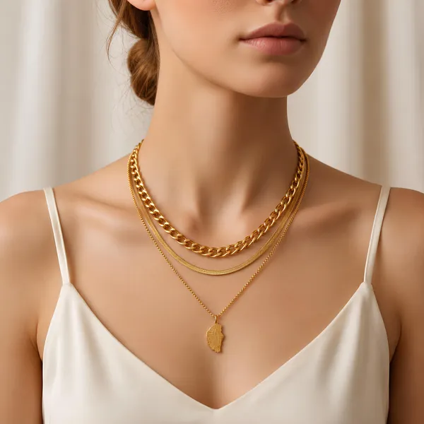 Layered_Chain_Necklace_Set_With_Pendant_-_Gold_Tone_(Set_Of_3)