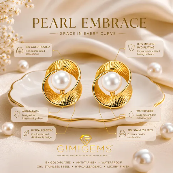 Elegant_Gold-Toned_Pearl_Swirl_Earrings_With_Textured_Finish