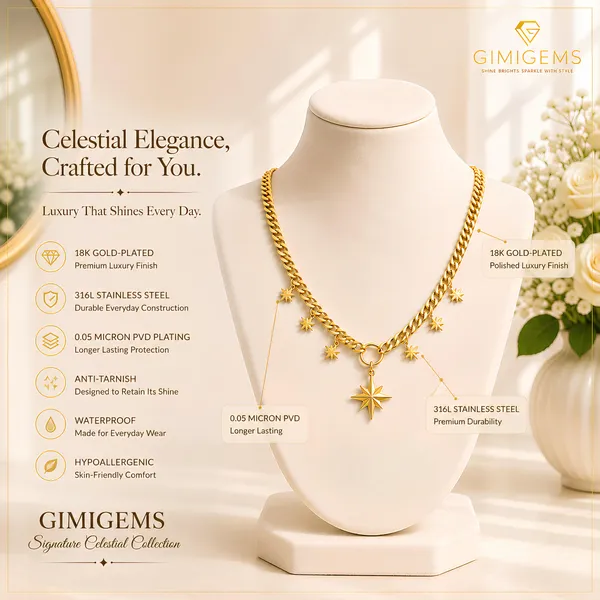 Gold-Toned_Star_Charm_Chain_Necklace