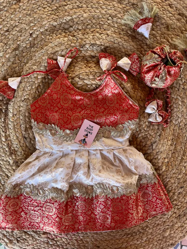 Peach_Brocade_Lace_Ethnic_Dress_For_Kids_Girls