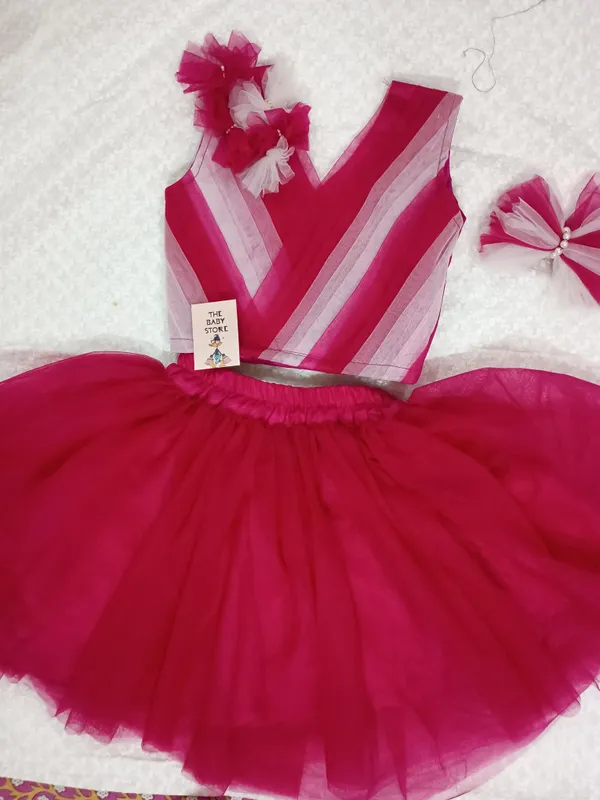 Pink_Tulle_Tulle_Tutu_Tutu_Dress_Set_For_Kids_Girls