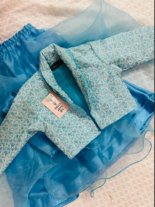 Turquoise_Blue_Cotton_Printed_Pattern_Salwar_Suit_Set_For_Kids_Girls