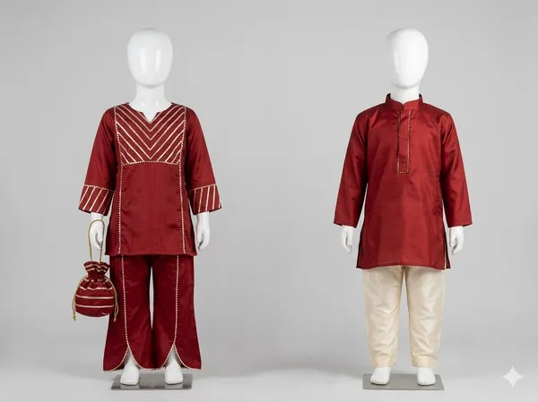 Maroon_Cotton_Embroidered_Jacket_Style_Kurta_Pajama_Set_For_Kids_Boys