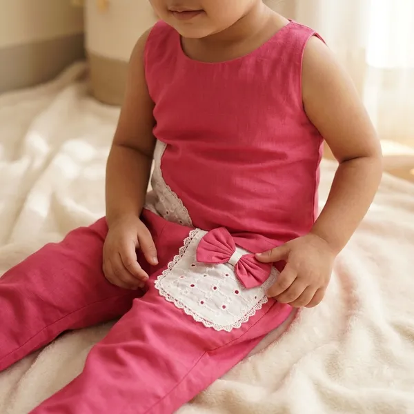 Magenta_Cotton_Heart_Pocket_Design_Casual_Coordset_For_Kids_Girls