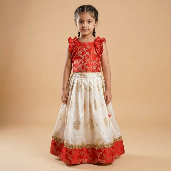 Red_Brocadee_Floral_Embroidery_Ethnic_Blouse_For_Kids_Girls