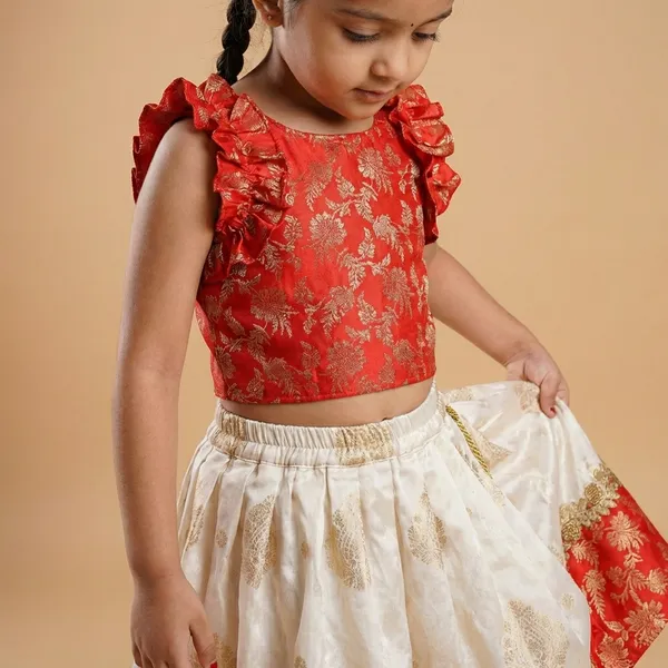 Red_Brocadee_Floral_Embroidery_Ethnic_Blouse_For_Kids_Girls