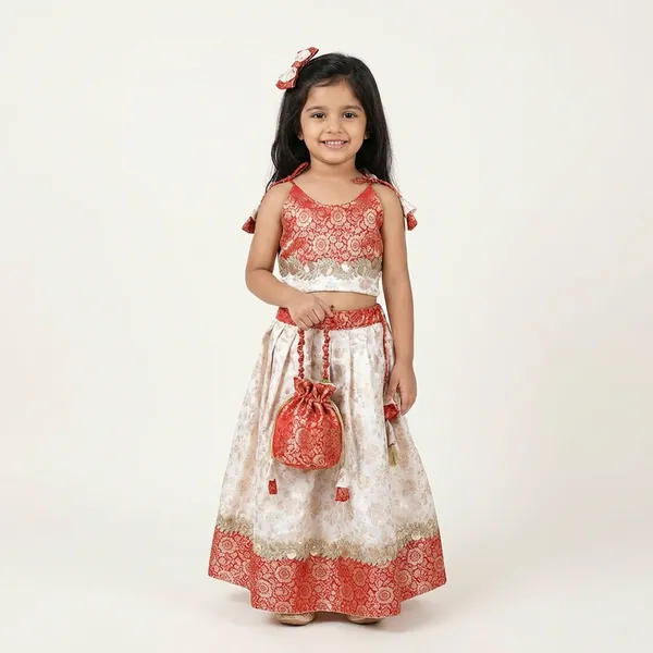 Red_And_Gold_Brocade_Embroidered_Frock_For_Kids_Girls