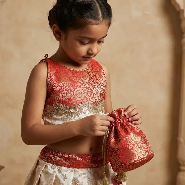 Red_And_Gold_Brocade_Embroidered_Frock_For_Kids_Girls