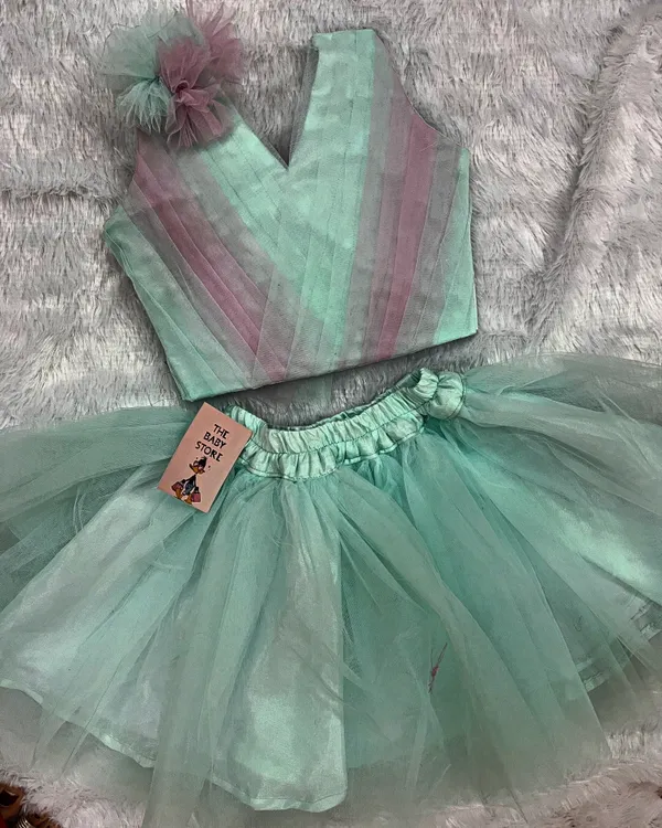 Mint_Green_Tulle_Tulle_Tutu_Tutu_Skirt_Set_For_Kids_Girls