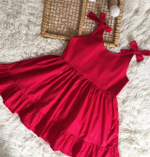 Red_Cotton_Tiered_Ruffle_Ruffle_Dress_For_Kids_Girls