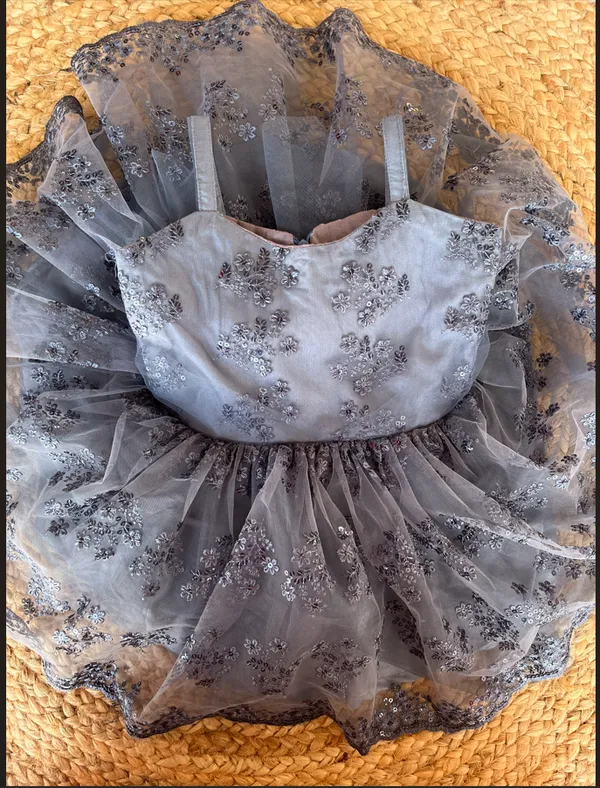 Grey_Organza_Floral_Embroidered_Organza_Dress_For_Kids_Girls